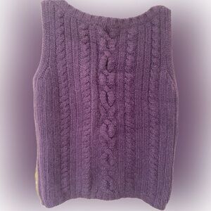 Ann Taylor purple cashmere sleeveless vest/ shell w boat neck